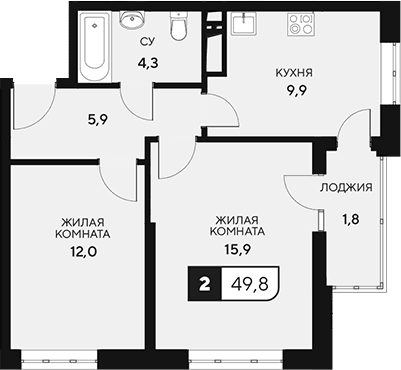 Продается 2-комн. квартира, 48 м²