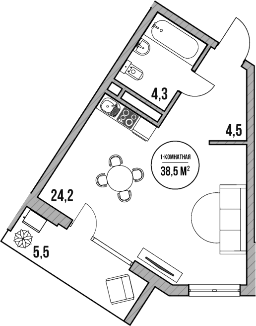 Продается 1-комн. квартира, 33 м²