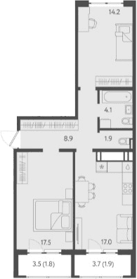 Продается 3-комн. квартира, 62.5 м²