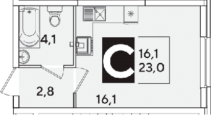 Продается 1-комн. квартира, 23 м²