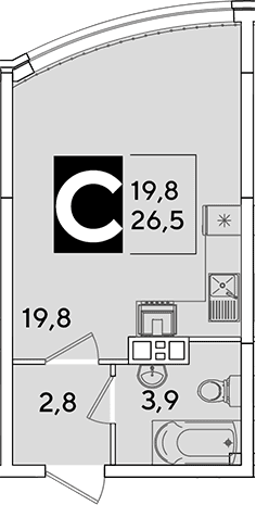 Продается 1-комн. квартира, 26.5 м²