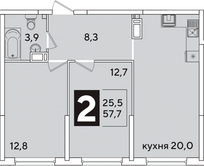 Продается 3-комн. квартира, 57.7 м²