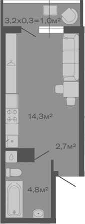 Продается 1-комн. квартира, 21.8 м²