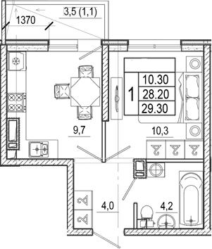 Продается 1-комн. квартира, 28.2 м²