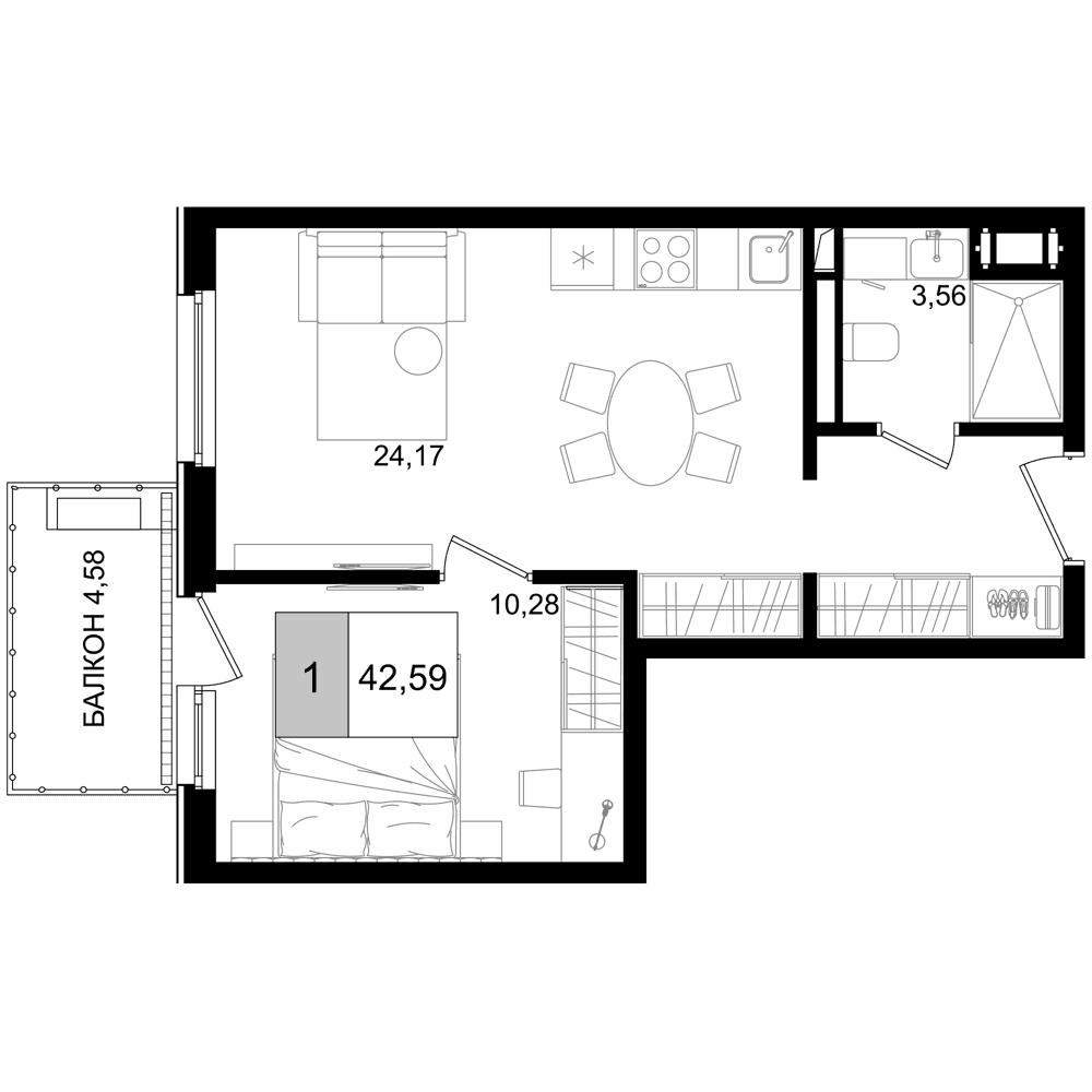 Продается 2-комн. квартира, 38.01 м²