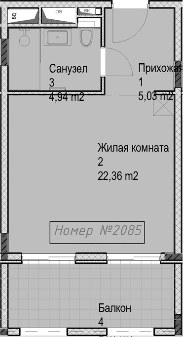 Продается 1-комн. квартира, 32.3 м²