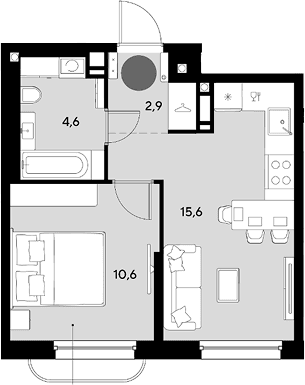 Продается 2-комн. квартира, 33.7 м²
