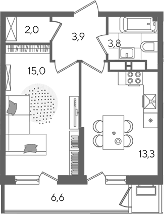 Продается 1-комн. квартира, 38 м²
