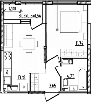 Продается 1-комн. квартира, 32.8 м²