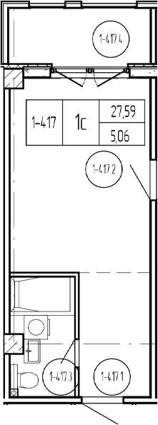 Продается 1-комн. квартира, 27.6 м²