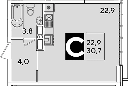 Продается 1-комн. квартира, 30.7 м²
