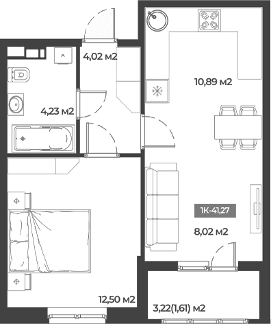Продается 1-комн. квартира, 39.66 м²