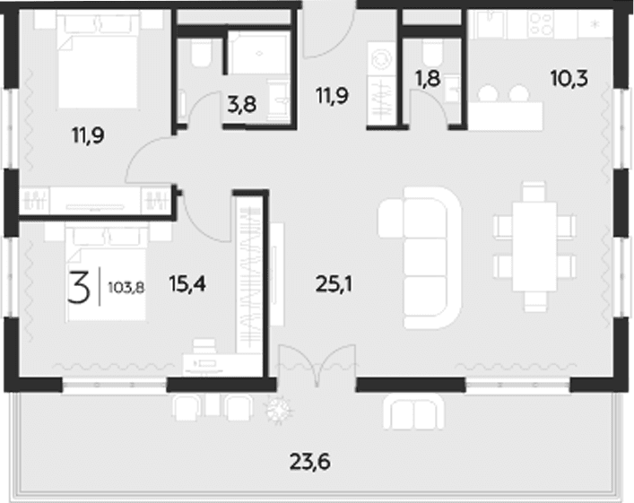 Продается 2-комн. квартира, 80.2 м²