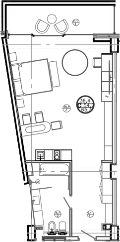 Продается 1-комн. квартира, 54.2 м²