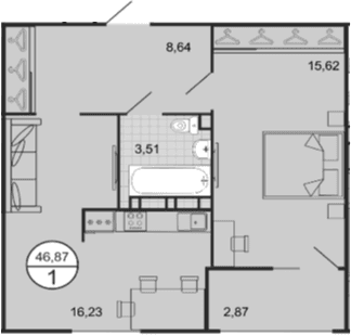 Продается 2-комн. квартира, 44 м²