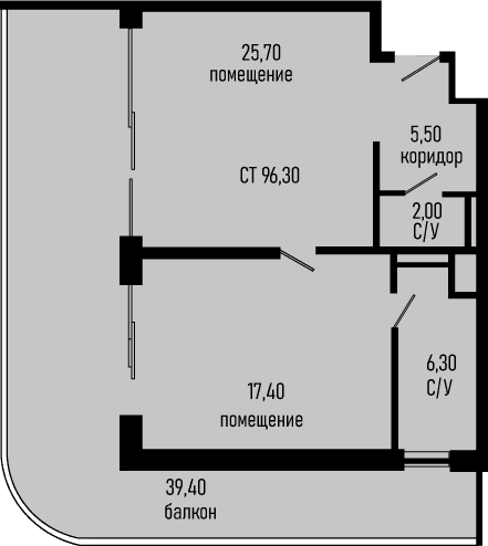 Продается 1-комн. квартира, 58.95 м²