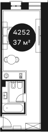 Продается 1-комн. квартира, 36.85 м²