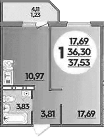 Продается 1-комн. квартира, 36.3 м²