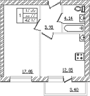 Продается 1-комн. квартира, 36.39 м²