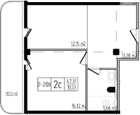 Продается 2-комн. квартира, 47.31 м²