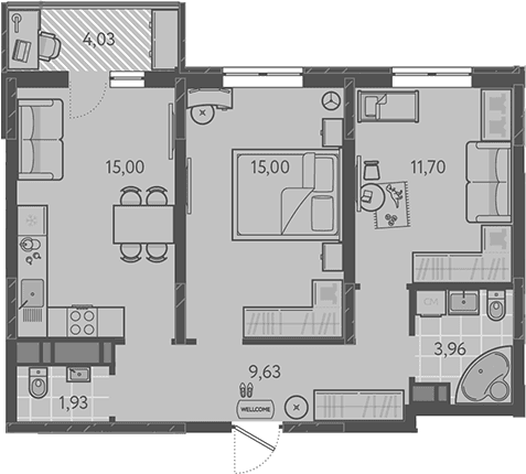 Продается 3-комн. квартира, 57.22 м²