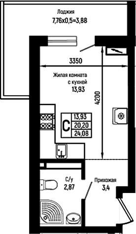 Продается 1-комн. квартира, 20.2 м²