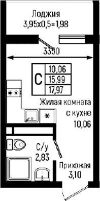 Продается 1-комн. квартира, 15.99 м²