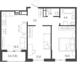 Продается 3-комн. квартира, 57.6 м²