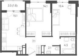 Продается 3-комн. квартира, 56.3 м²
