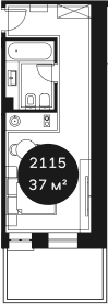 Продается 1-комн. квартира, 37.29 м²