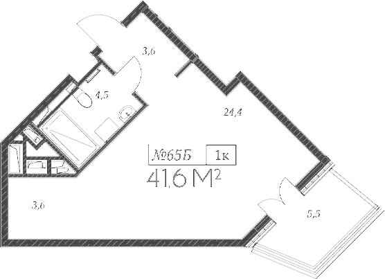 Продается 1-комн. квартира, 36.1 м²