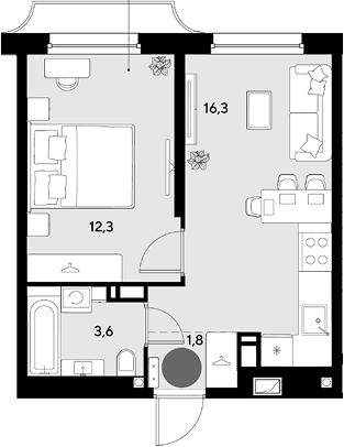 Продается 2-комн. квартира, 34 м²