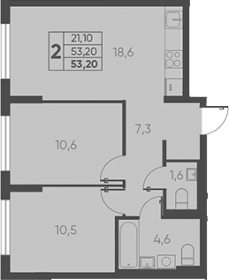 Продается 3-комн. квартира, 53.2 м²