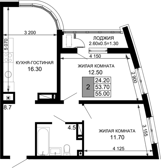 Продается 3-комн. квартира, 53.7 м²