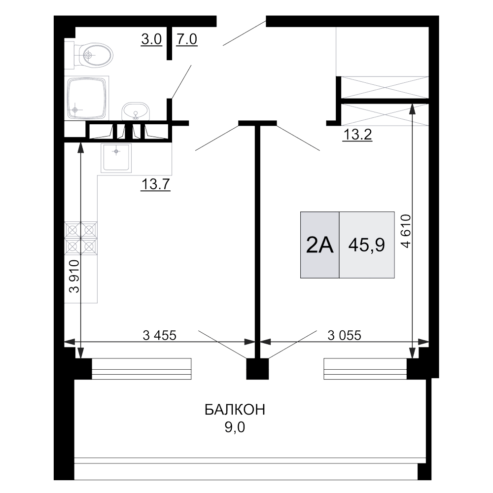 Продается 2-комн. квартира, 36.9 м²