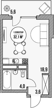 Продается 1-комн. квартира, 26.5 м²