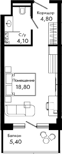 Продается 1-комн. квартира, 27.7 м²