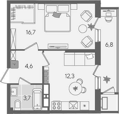 Продается 1-комн. квартира, 37.3 м²