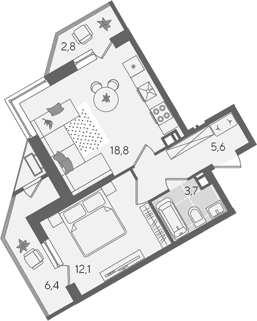 Продается 2-комн. квартира, 40.2 м²