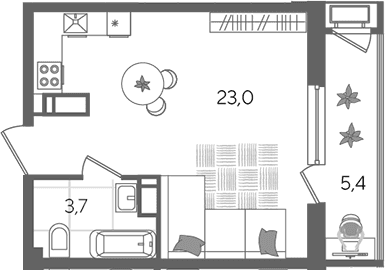 Продается 1-комн. квартира, 26.7 м²