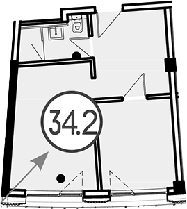Продается 1-комн. квартира, 34.2 м²