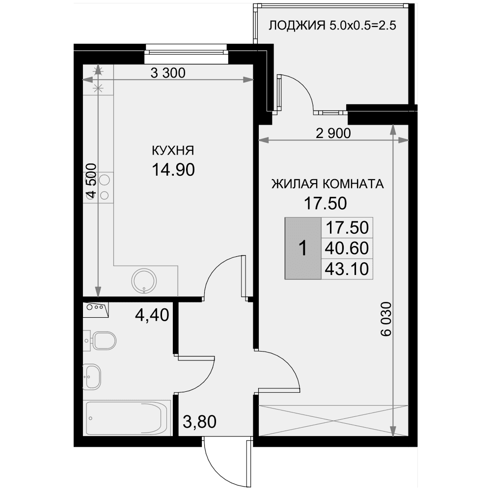 Продается 1-комн. квартира, 39.2 м²