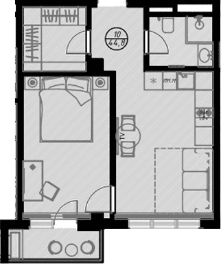 Продается 1-комн. квартира, 41.6 м²