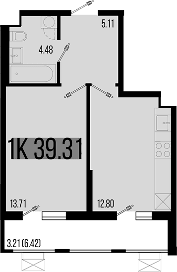 Продается 1-комн. квартира, 36.1 м²