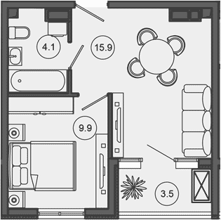 Продается 2-комн. квартира, 29.9 м²