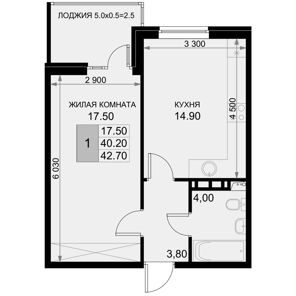 Продается 1-комн. квартира, 38.5 м²