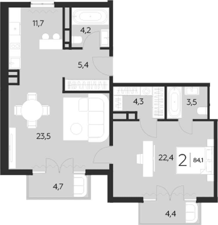 Продается 2-комн. квартира, 75 м²