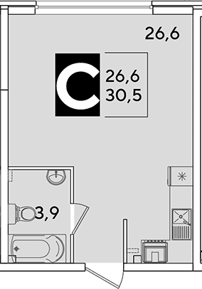 Продается 1-комн. квартира, 30.5 м²