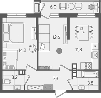 Продается 2-комн. квартира, 52.9 м²