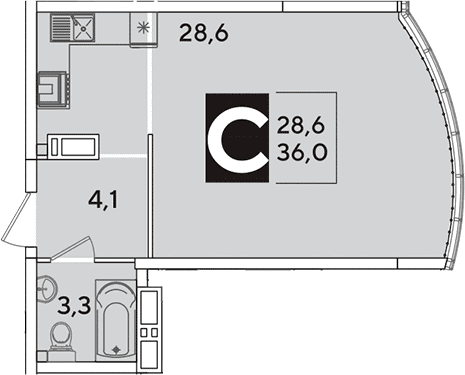 Продается 1-комн. квартира, 36 м²